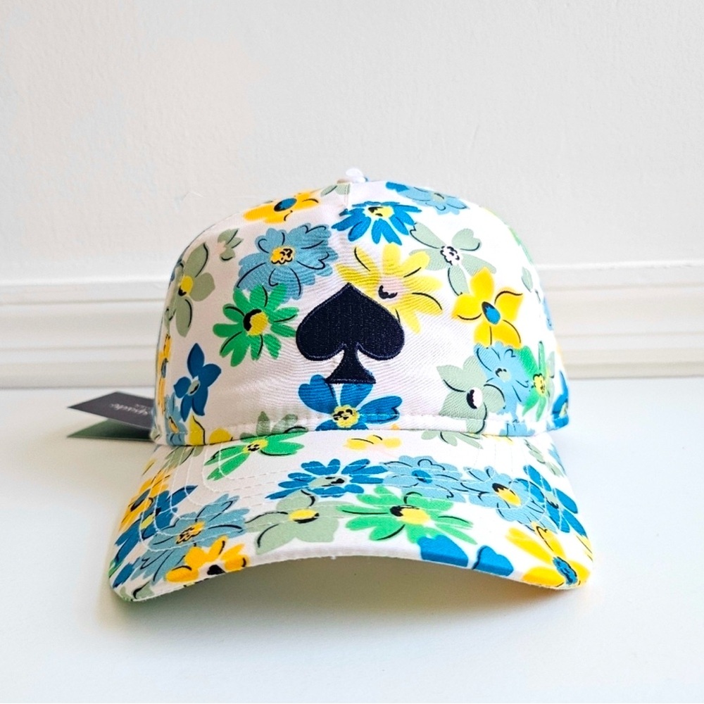 Kate Spade NEW Printed Floral Baseball Cap Embroidered Spade Logo NWT retail $68